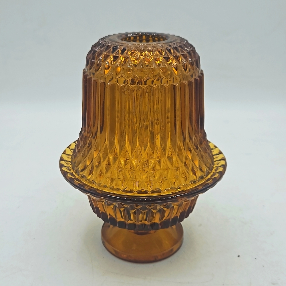 Vintage Indiana Glass Princess Diamonf Point Fairy Lamp